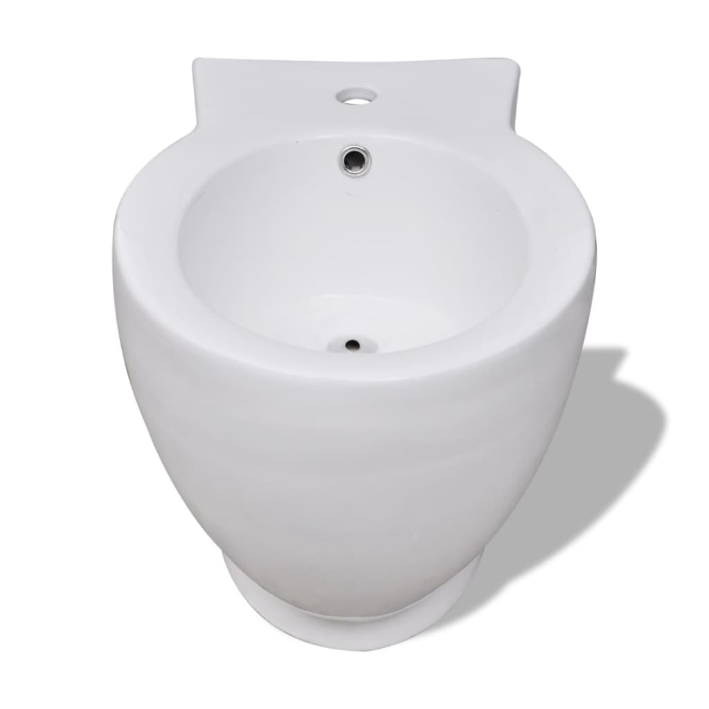 Vidaxl de pie bidé alrededor de cerámica blanca
