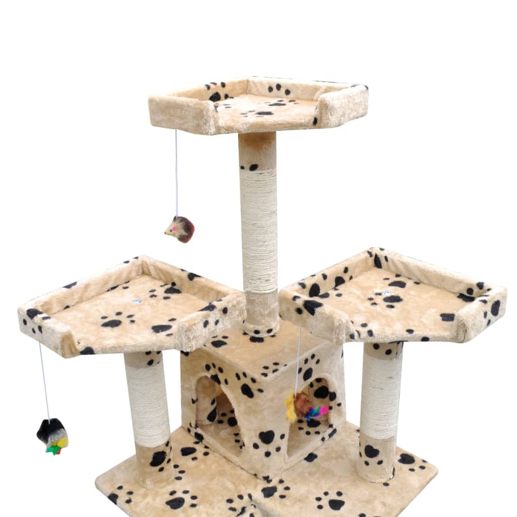 Vidaxl Cat Grakeding Post con impronte gambe e 2 case da 170 cm beige