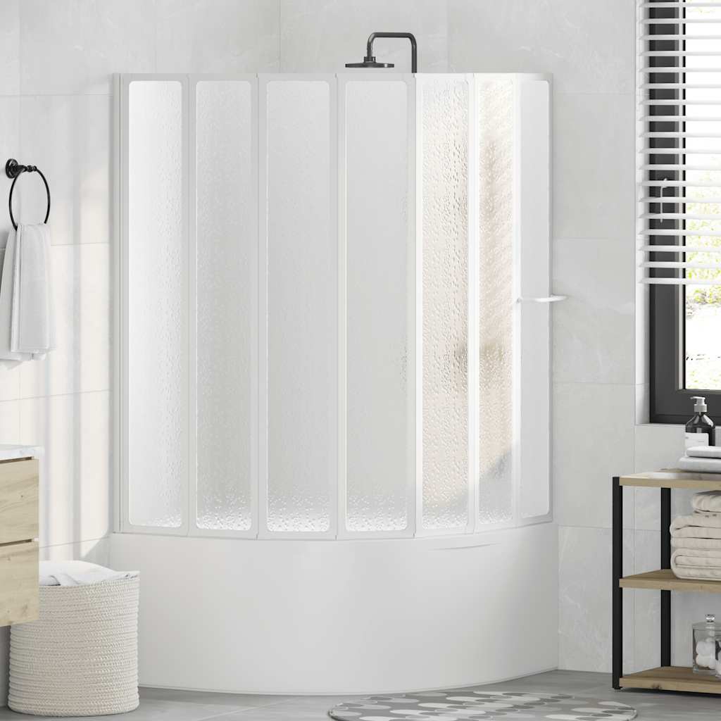 Vidaxl doccia e vasca schermo 140 x 168 cm 7 pannelli con rastrelliera