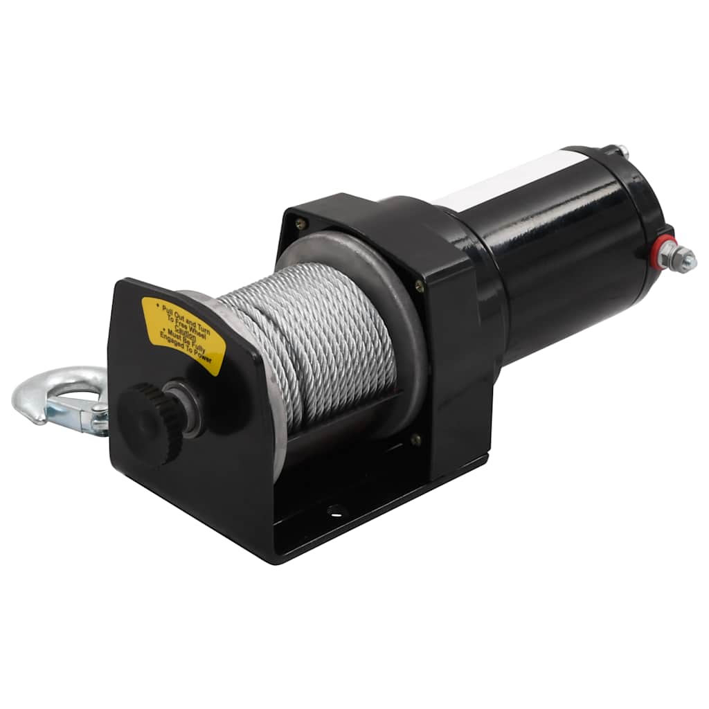 Vidaxl Electric Winch 12 V 1360 kg con piastra di montaggio e finestra a rulli
