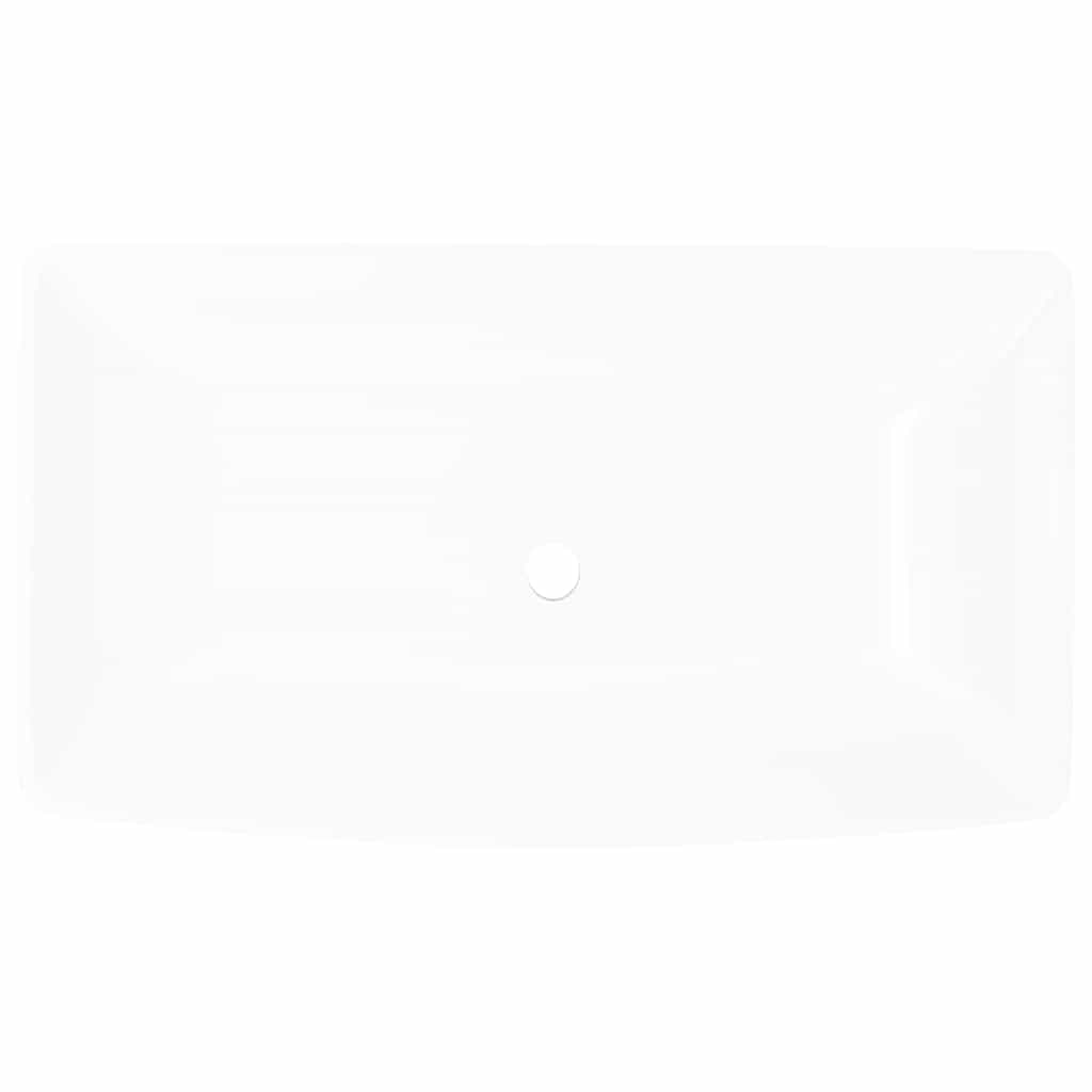 Vidaxl luxe keramische rechthoekige wasbak 71 x 39 cm (wit)