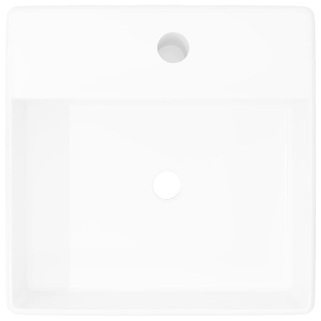 Vidaxl Fregadero de lujo con aterrizaje y cigüeñada Cerámica cuadrada 41x41 cm