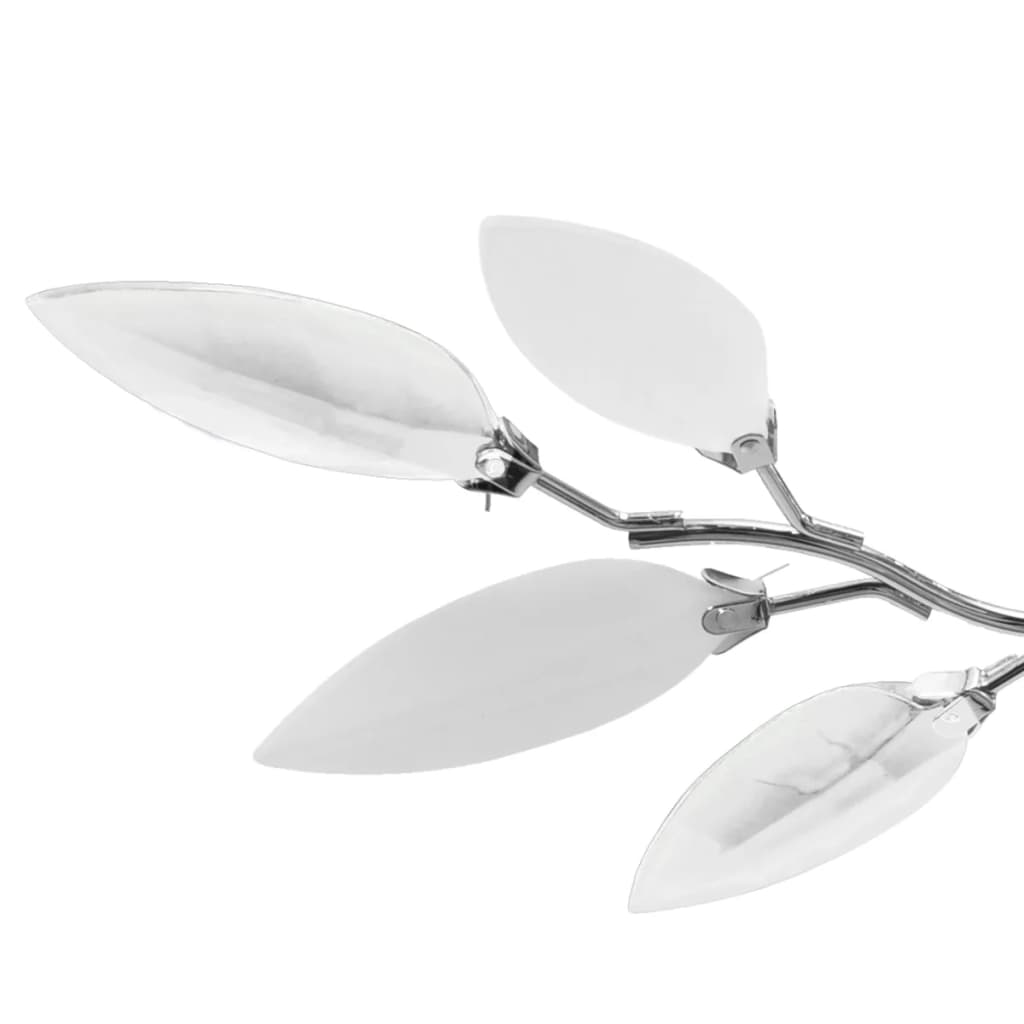 Vidaxl Lampada a soffitto con foglie di cristallo 3xe14 bianco acrilico e trasparente