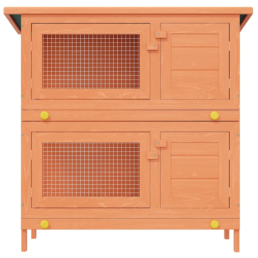 Vidaxl Rabbit Hutch para afuera con 4 puertas de madera