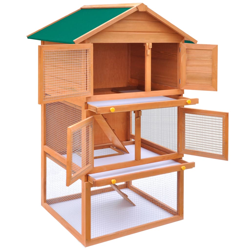 Vidaxl Rabbit Loft para el exterior con 3 pisos de madera