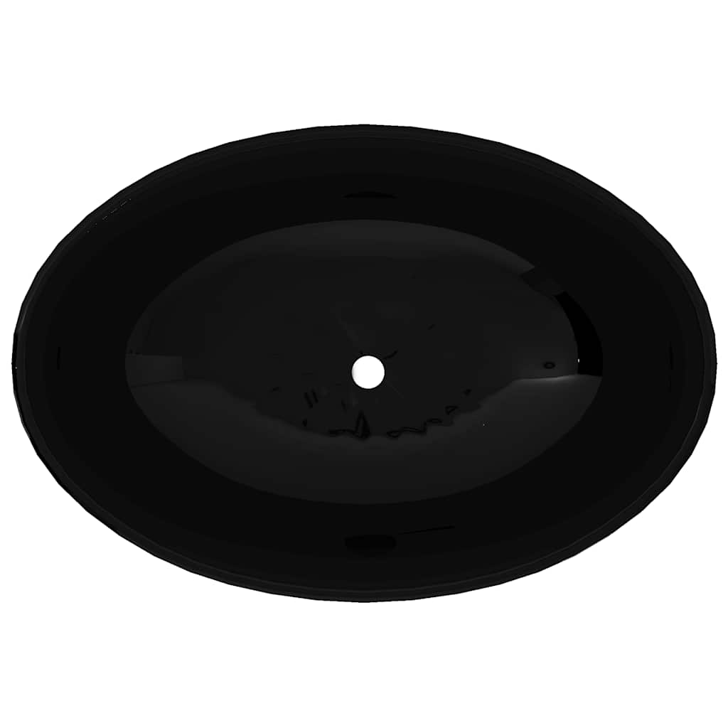 Vidaxl Sink di lusso Ovale 40x33 cm Nero ceramico