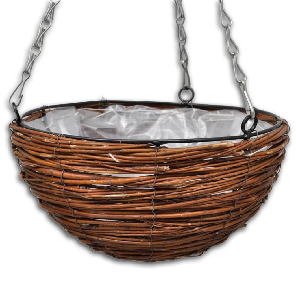 Vidaxl sospeso bin Wilgenhout con fodera e catena 4 pezzi
