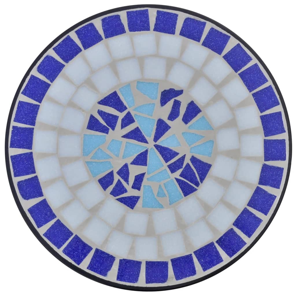 Vidaxl Table de abeja mosaico azul y blanco