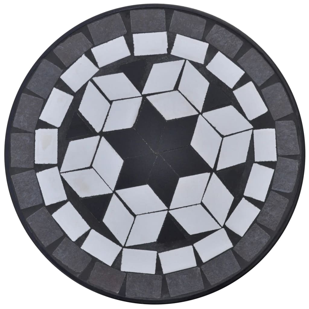 Vidaxl Table Ape Mosaico in bianco e nero