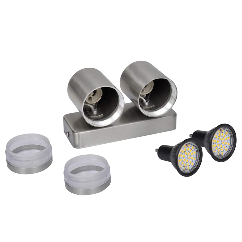 Vidaxl Lampada a parete LED SHINING CON KEGELKOP Acciaio inossidabile