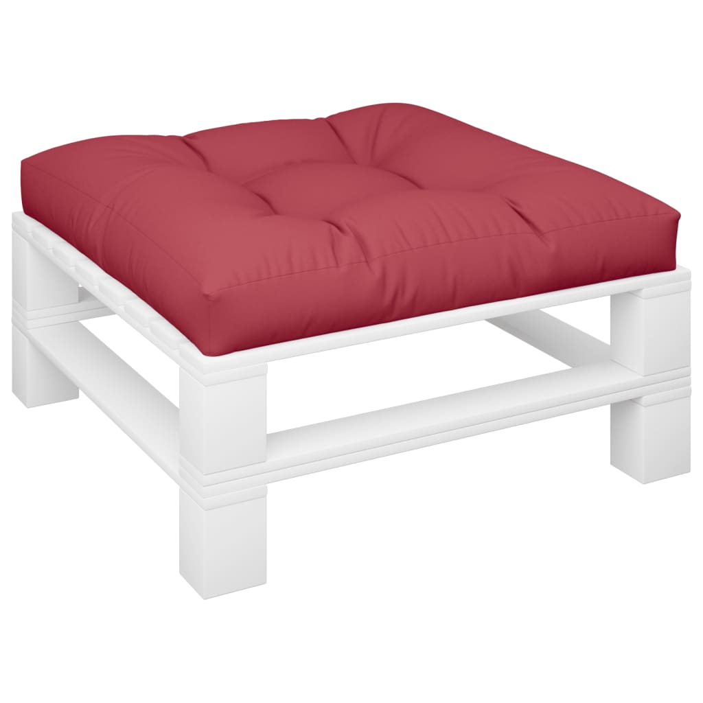 Vidaxl Pallet Cuscino 80 x 80 x 12 cm Vino in tessuto rosso