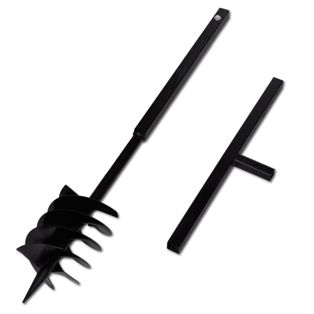 Vidaxl Trapano a terra con manico e testa a vite 180 mm (nero)