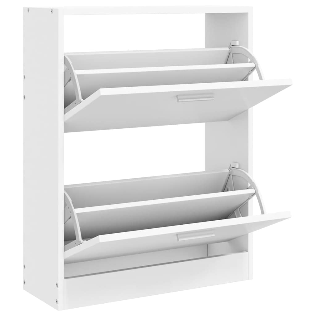 Gabinete de zapatos Vidaxl con 2 compartimentos de madera de blanco