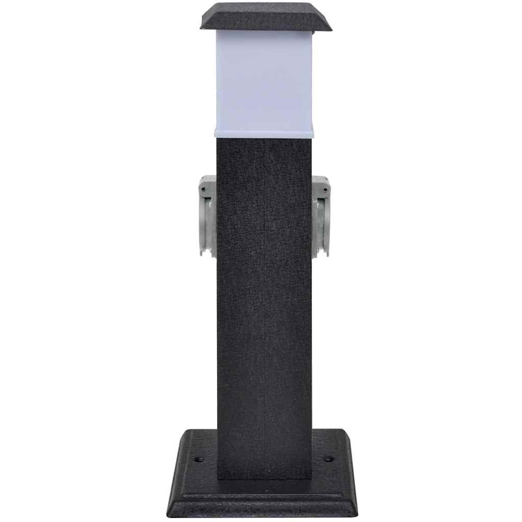 Vidaxl BuitenStopContact sulla colonna con lampada (nero)