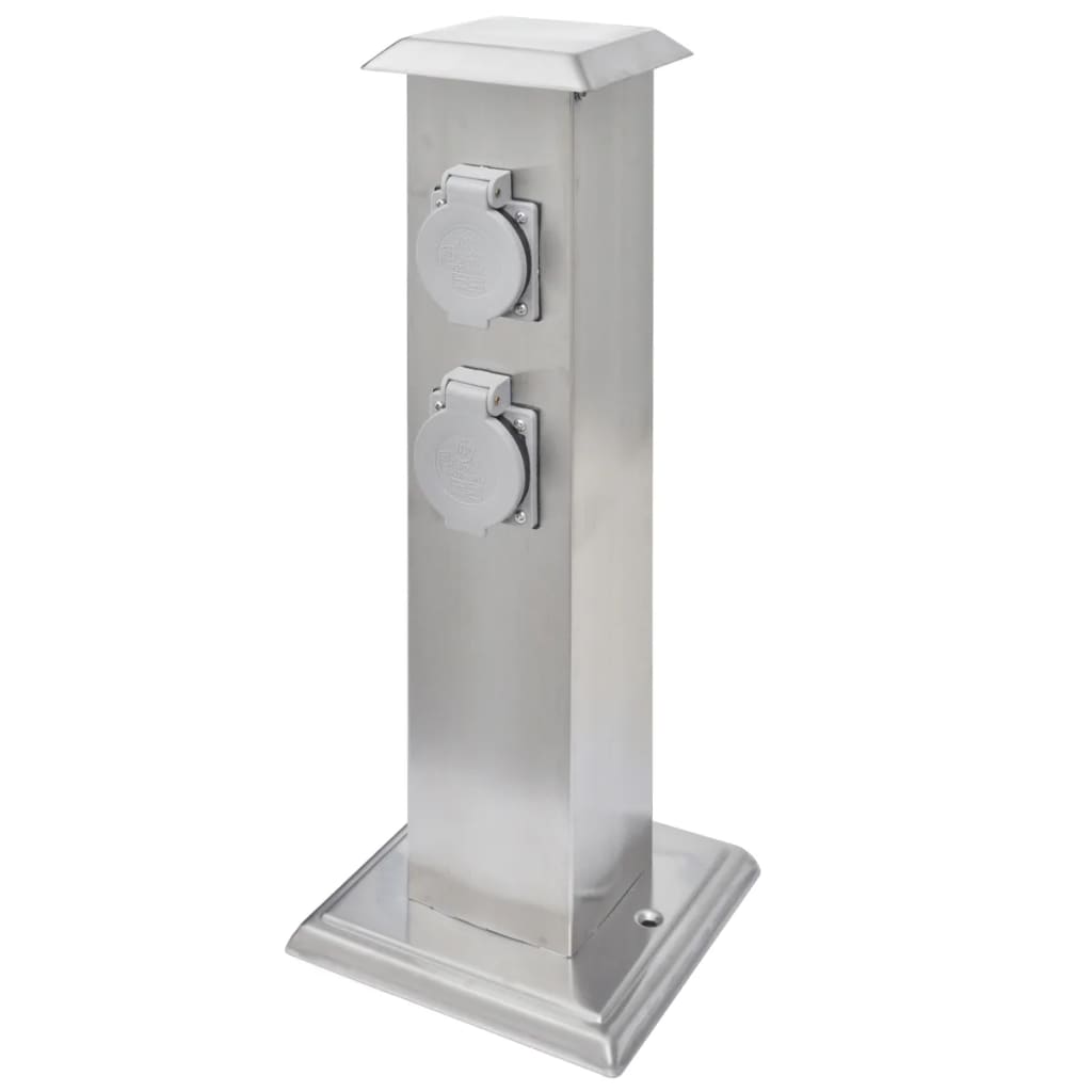 Vidaxl buitenstopContact en columna de acero inoxidable