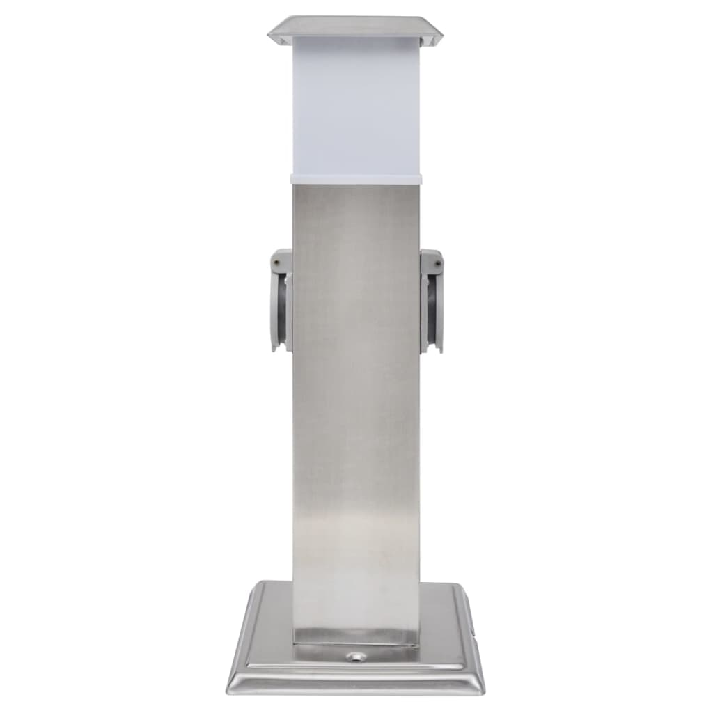 Vidaxl BuitenStopContact sulla colonna con lampada (acciaio inossidabile)