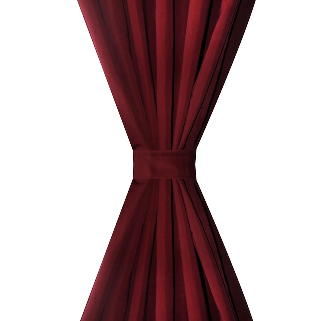 Tende da micro-satina Vidaxl con anelli 140 x 175 cm 2 pezzi (vino rosso)