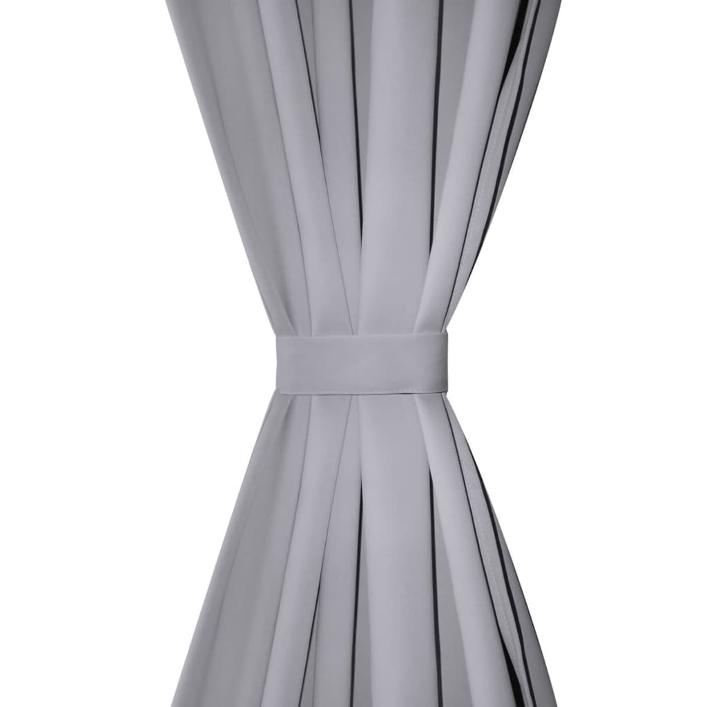 Cortinas de Vidaxl con ranuras de 135 x 245 cm Gray 2 STS
