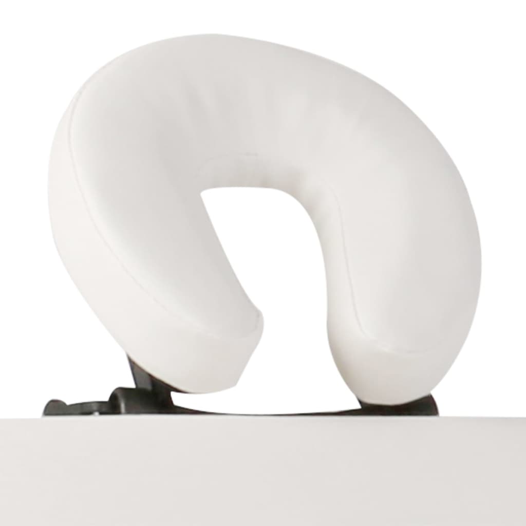 Vidaxl MASSAGE pieghevole Tabella 3 zone con telaio in legno (crema)