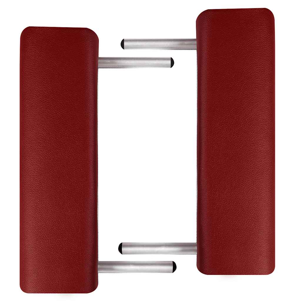 Vidaxl Massage Tabella con 2 zone pieghevole cornice in alluminio rosso