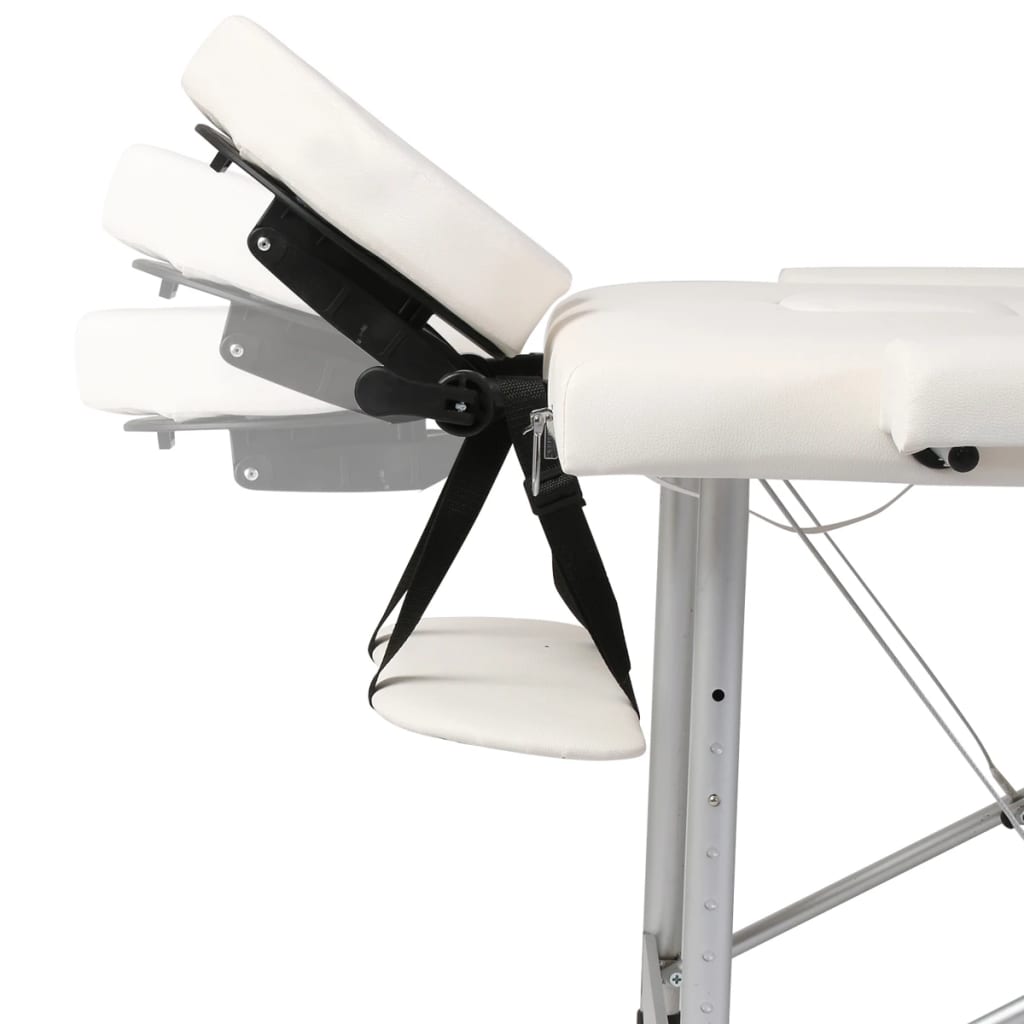 Vidaxl Massaje plegable Tabla 3 Zonas con marco de aluminio (crema)