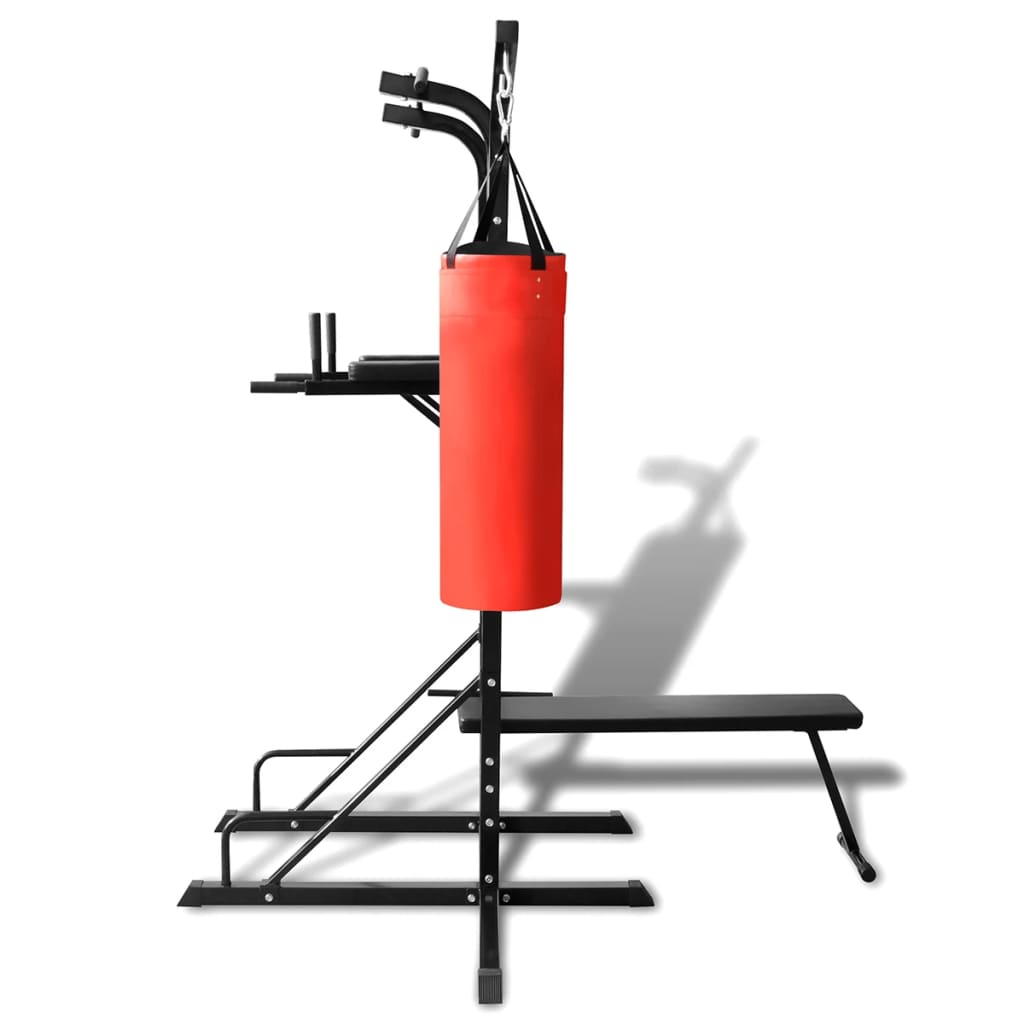 Potenza del dispositivo di fitness Vidaxl con panca e palla di boxe
