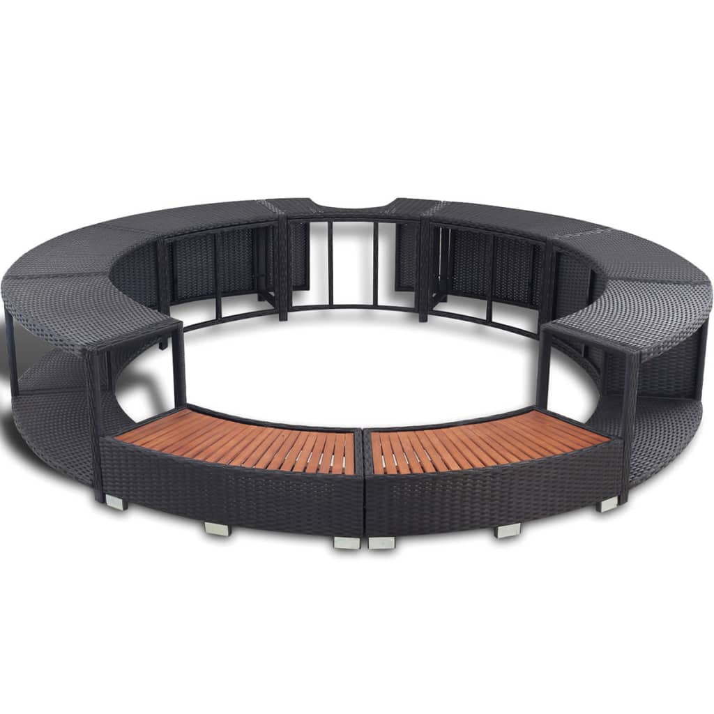 Vidaxl Hottub -mouw Poly Rattan Black