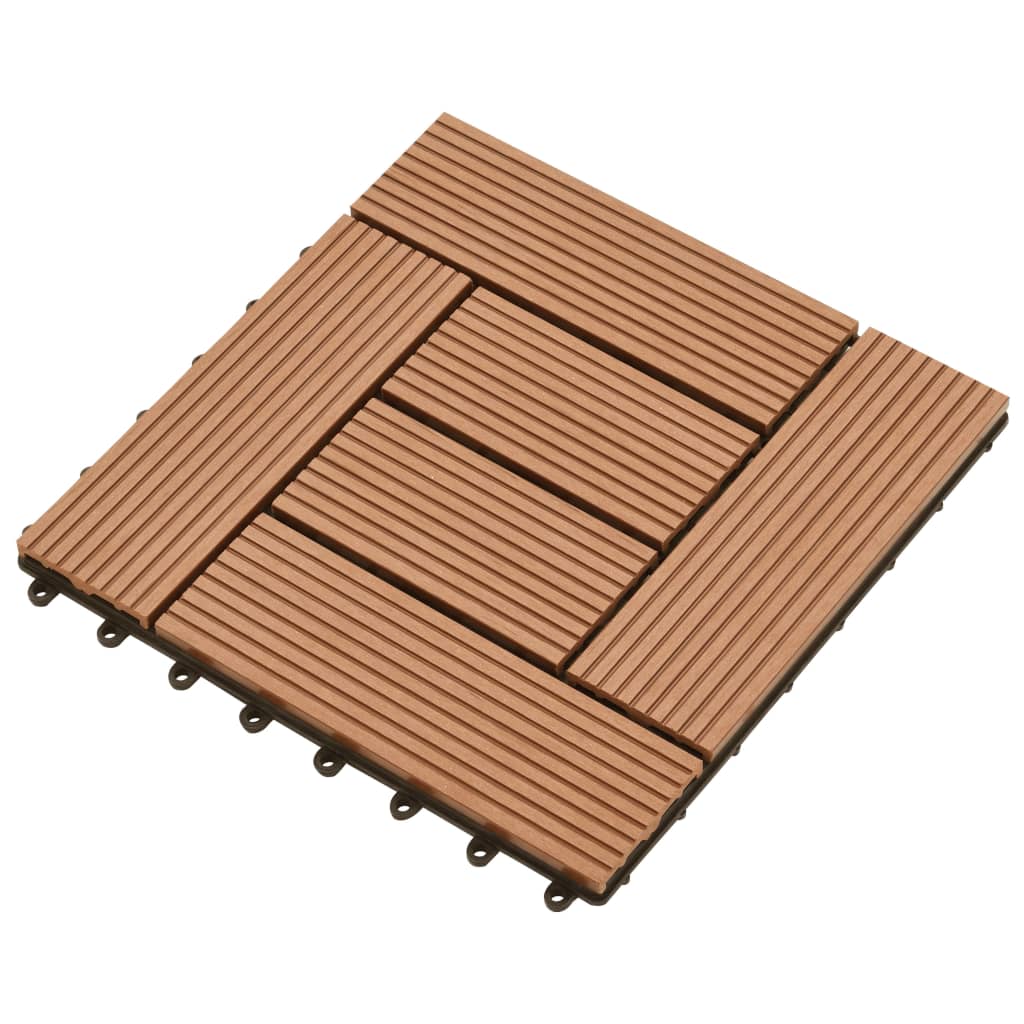 Vidaxl Terrace piastrelle 11 pezzi 30 x 30 cm wpc 1 m2 marrone