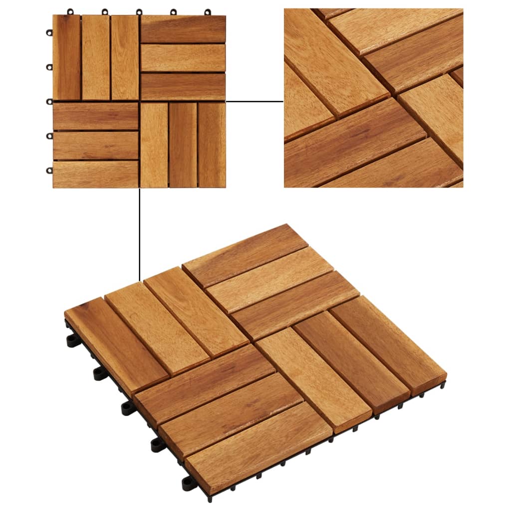 Azulejos de terraza Vidaxl 30 x 30 cm ACACIA Juego de 30