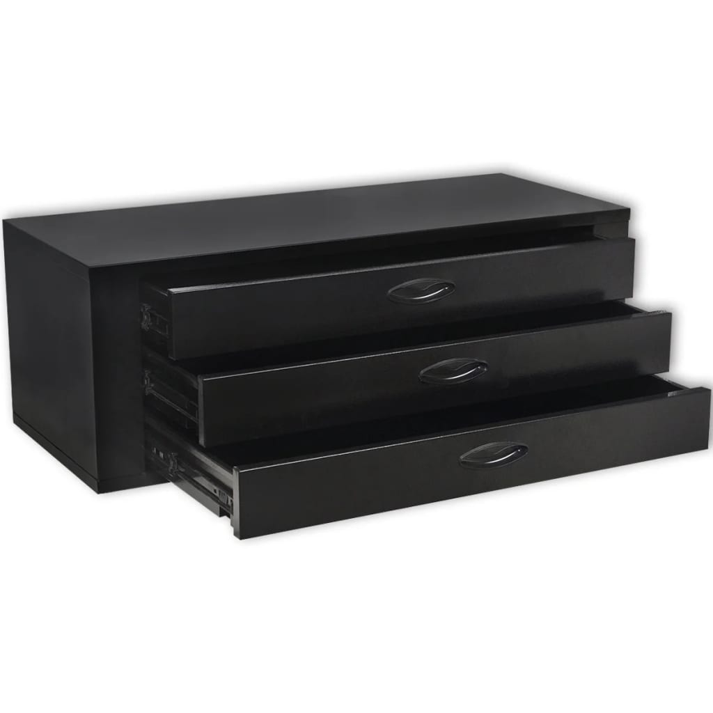 Caja de herramientas de Vidaxl con 3 cajones de negro de metal