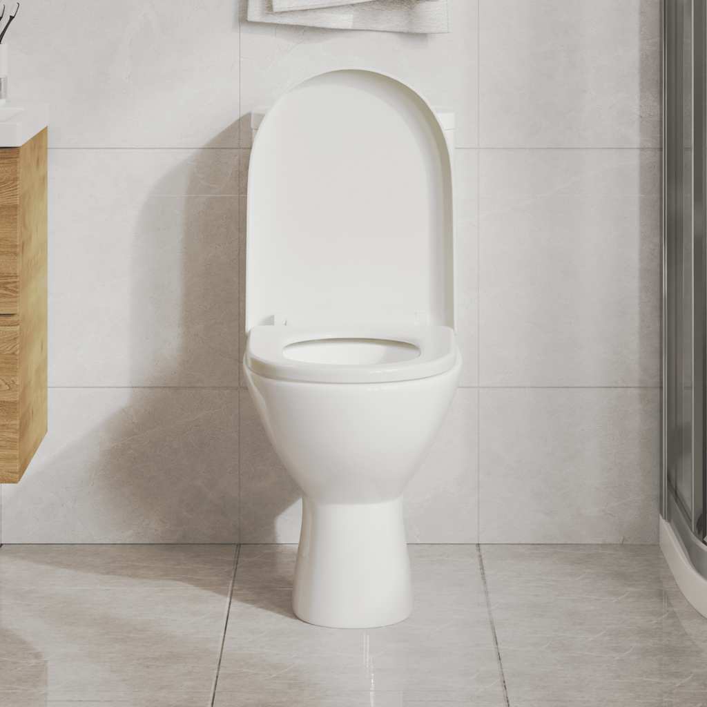Asiento de inodoro Vidaxl de cierre suave con diseño de liberación rápida blanca