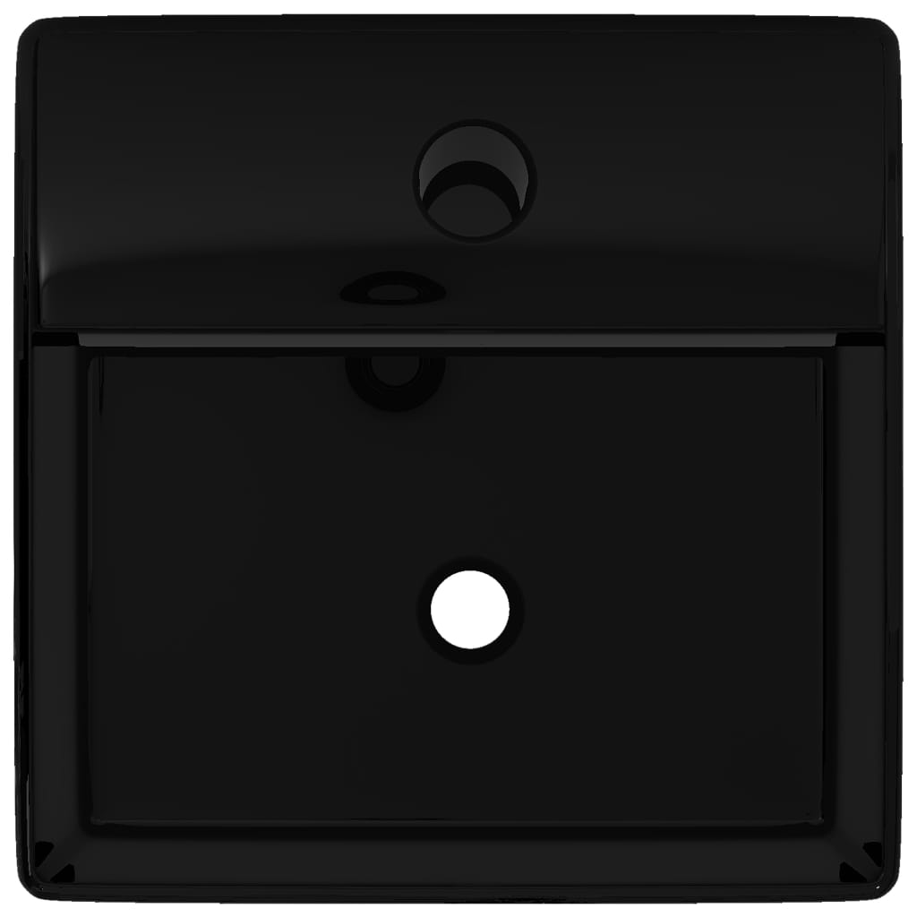 Vidaxl Washbasin con foro gru ceramica quadrata nera