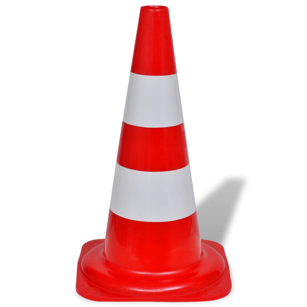 Vidaxl traffico cono che riflette 50 cm rosso e bianco 10 pezzi