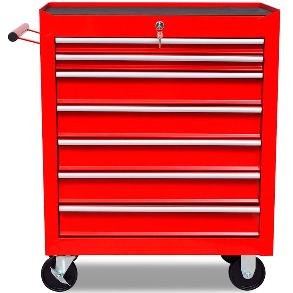 Vidaxl Tool Trolley 7 cassetti rosso