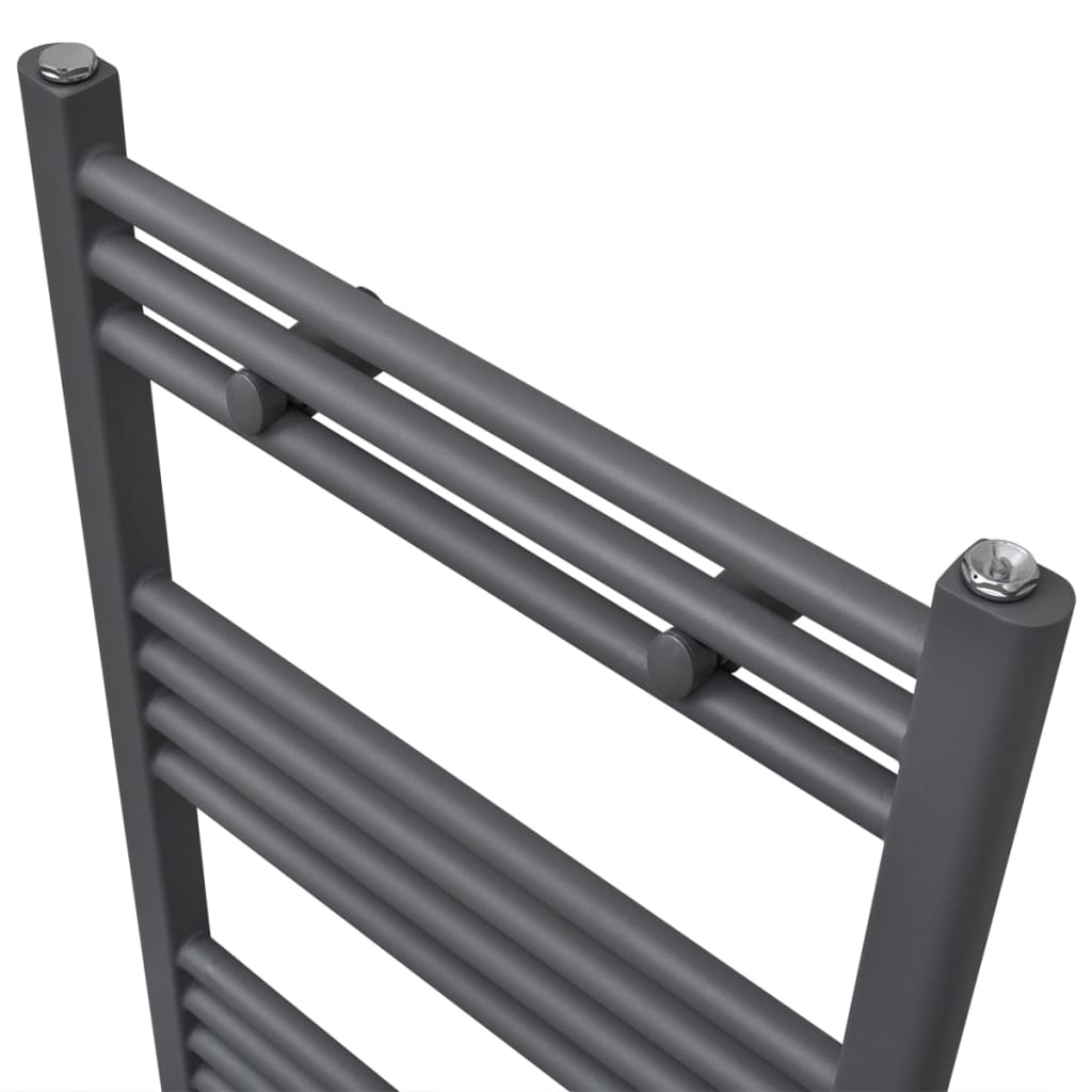 Rejilla de toalla de radiador de Vidaxl recta 480x480 mm de gris
