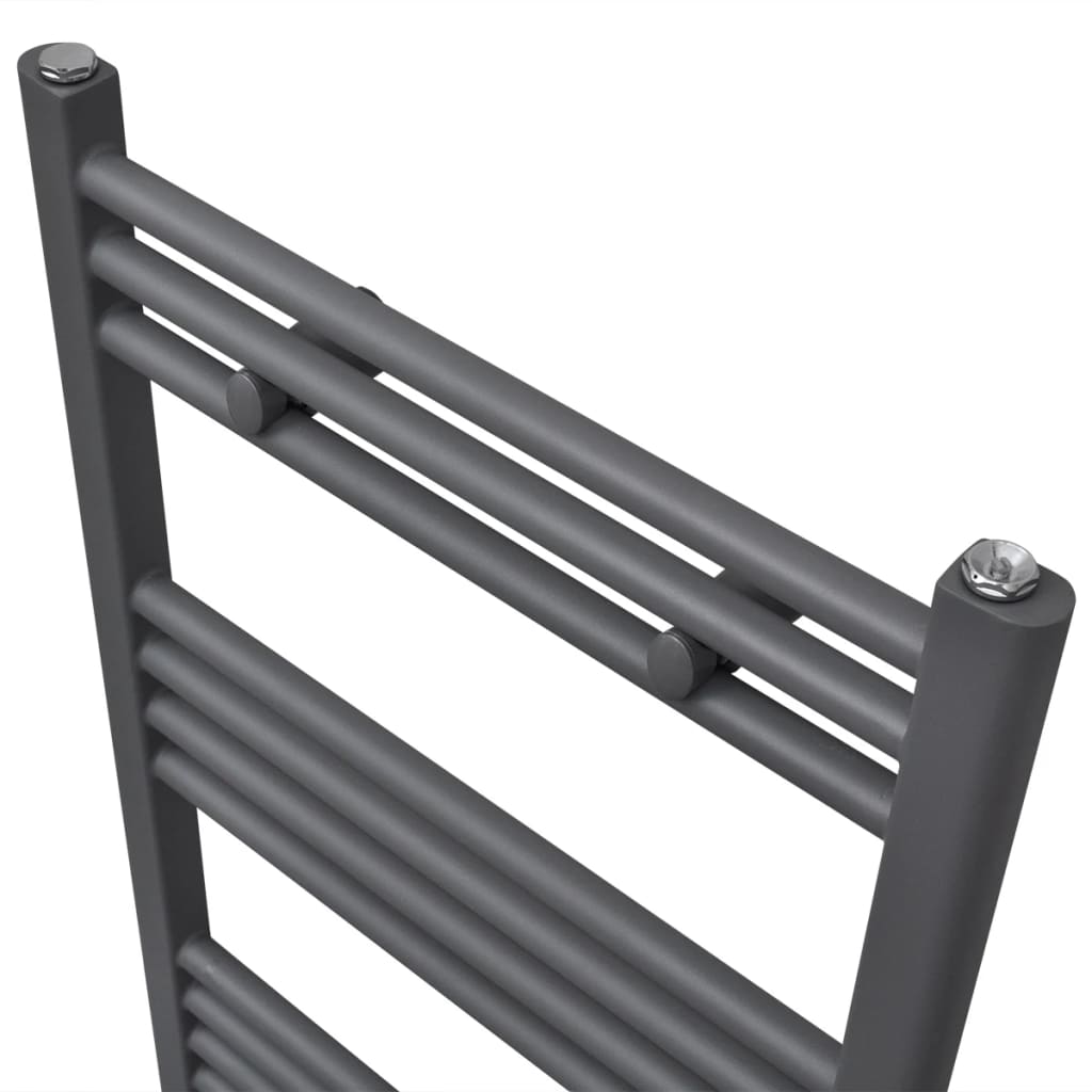 Rejilla de toalla de radiador de Vidaxl recta 500x764 mm de gris