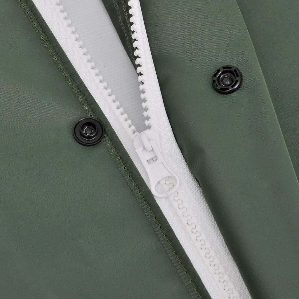 VidaXL impermeable largo resistente al agua muy resistente con capucha verde l