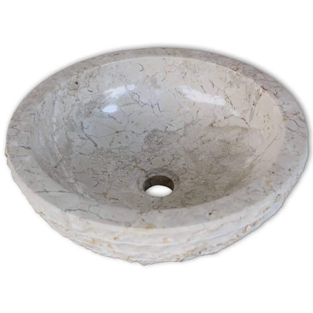 Crema de mármol Vidaxl Washbasin 40 cm