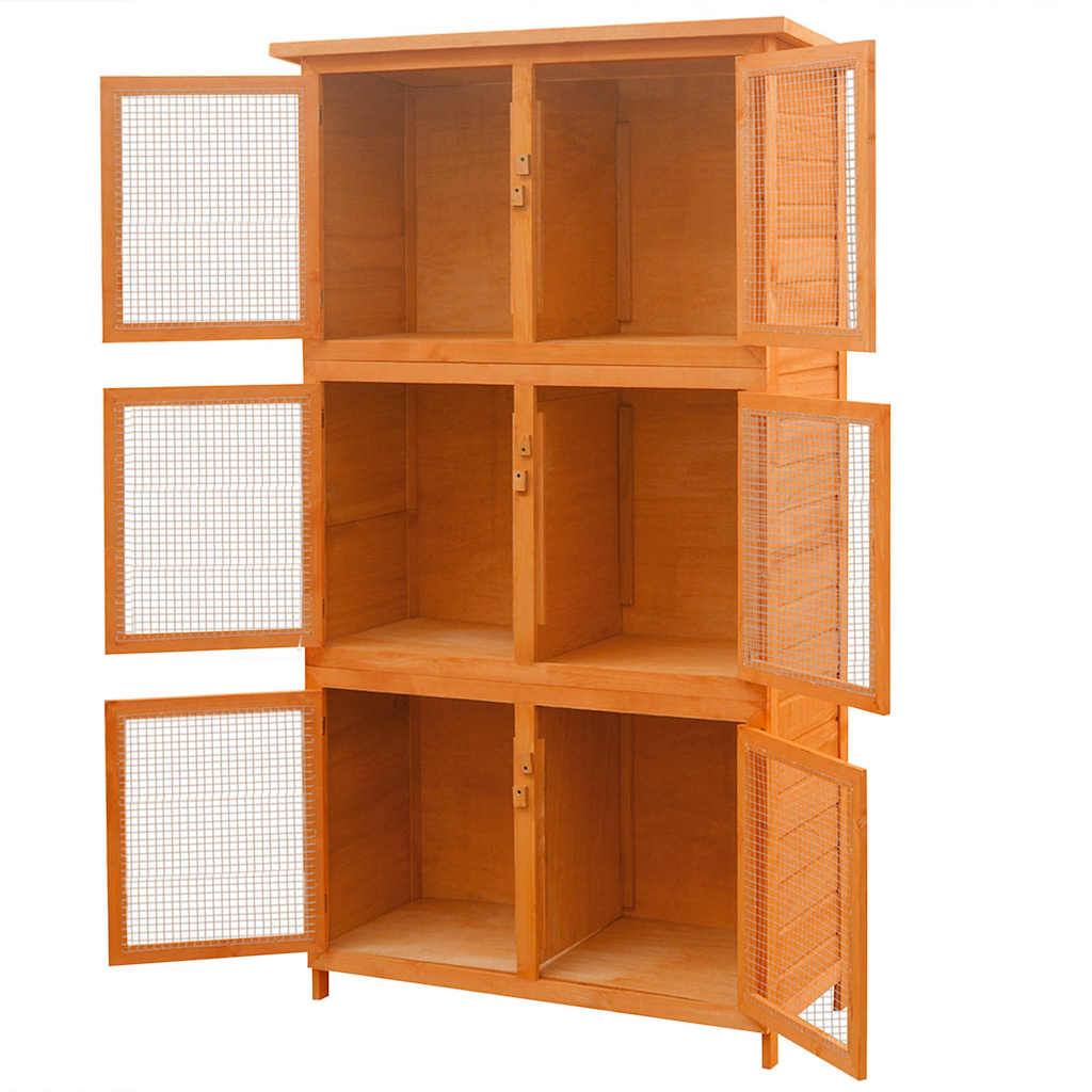 Vidaxl Animal Cage 6 camere in legno