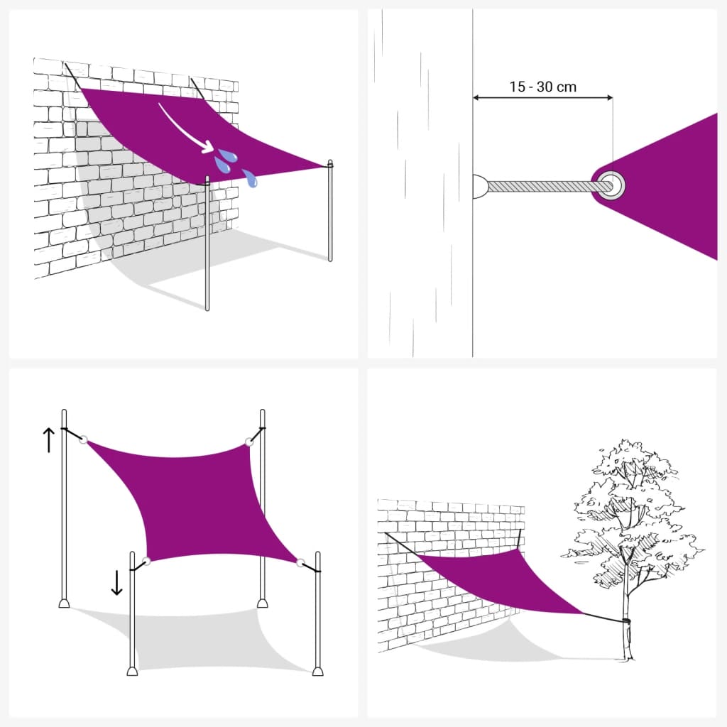 Vidaxl Sun Shade Triangular 3.6x3.6x3.6 M Tessuto oxford beige