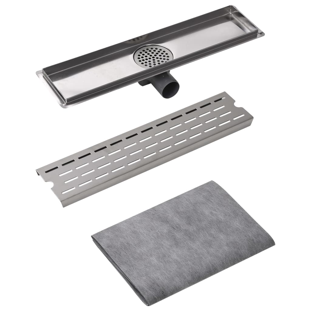 Vidaxl Drenaje de ducha Rectangular 530x140 mm de acero inoxidable