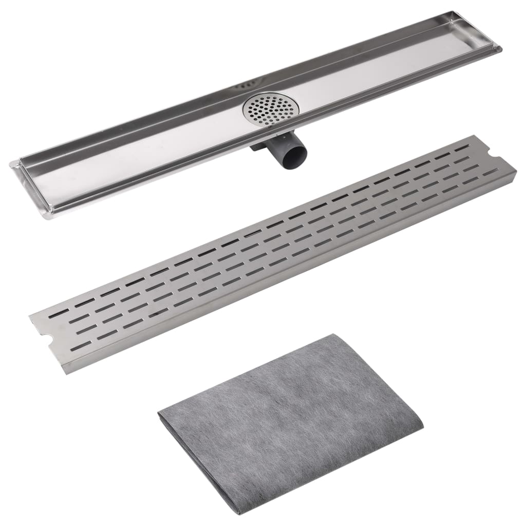 Vidaxl Drenaje de ducha Rectangular 830 x 140 mm de acero inoxidable