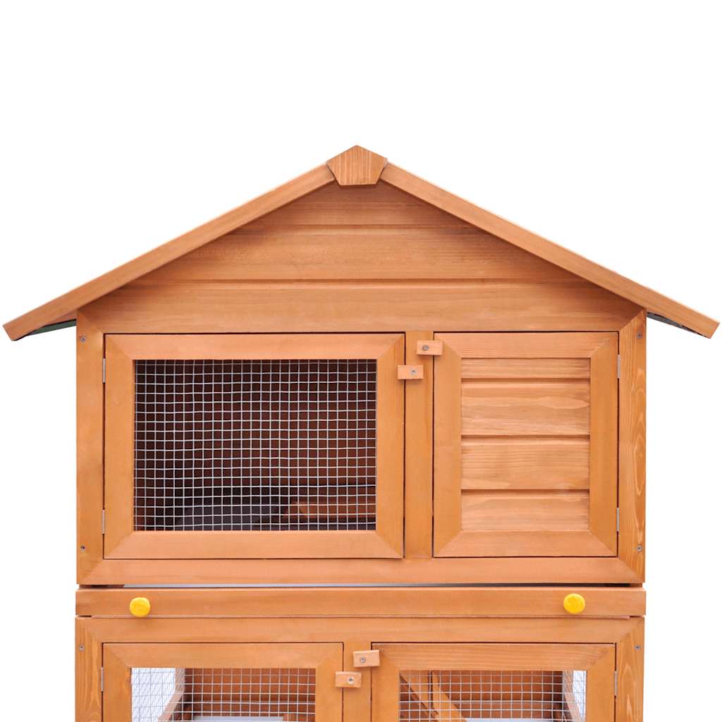 Conejera de exterior vidaxx jaula de madera 3 capas