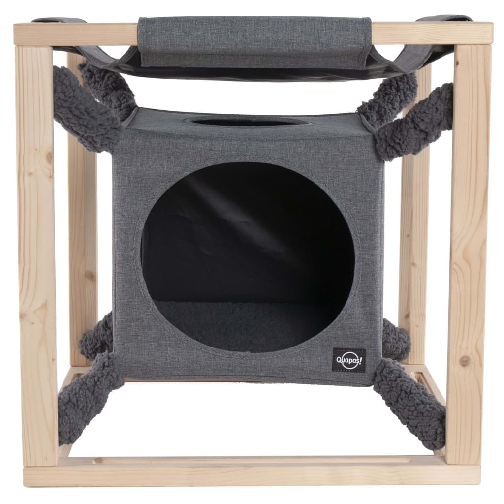 Quapas! Quapas! Cama de gato con hamaca Catcube M 54x54x54 cm gris