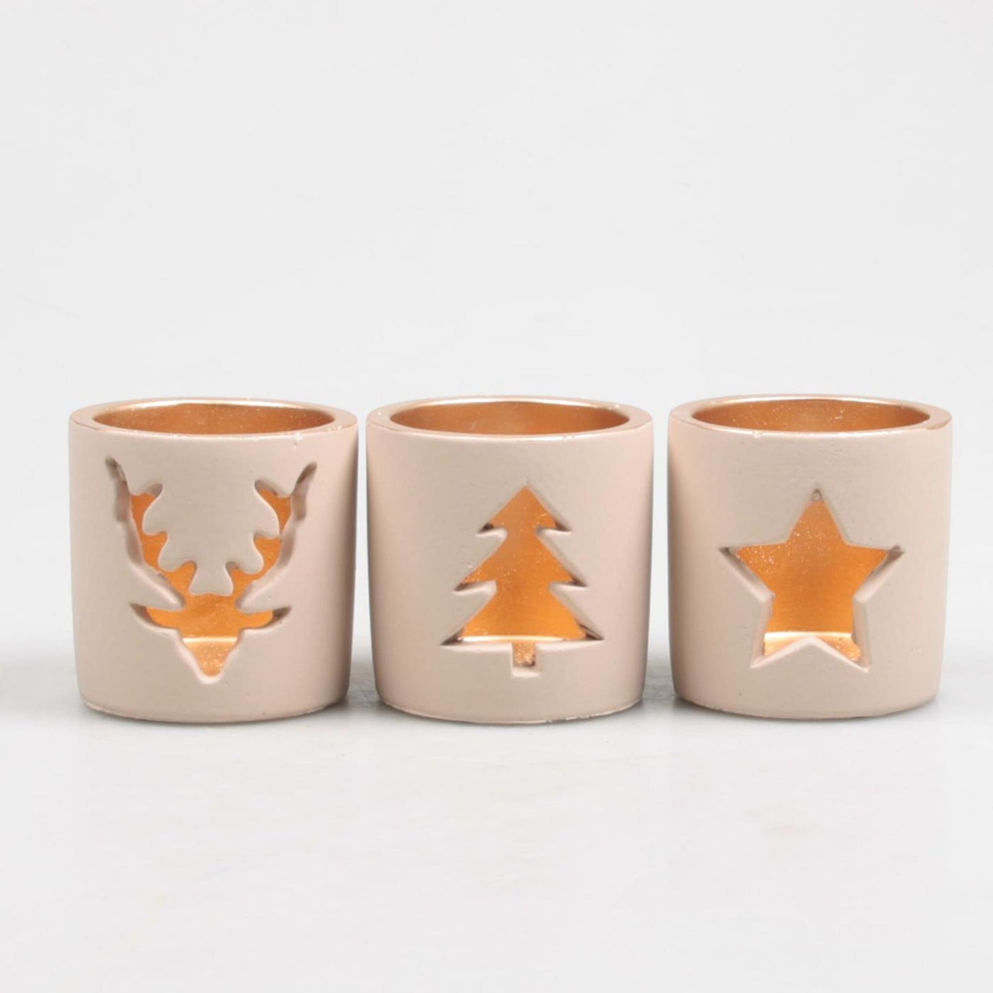 Portavelas decorativo inspirado en la temporada crema ø8,5cm