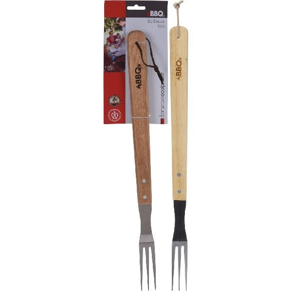 BBQ BBQ Fork de acero inoxidable Madera de 46x7 cm
