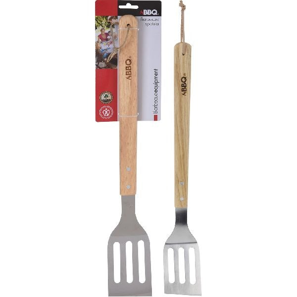 Espátula BBQ acero inoxidable madera 46cm