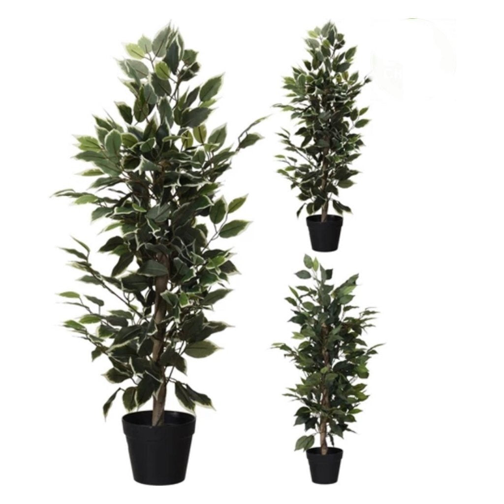 Otras marcas planta artificial ficus 95 cm verde blanco