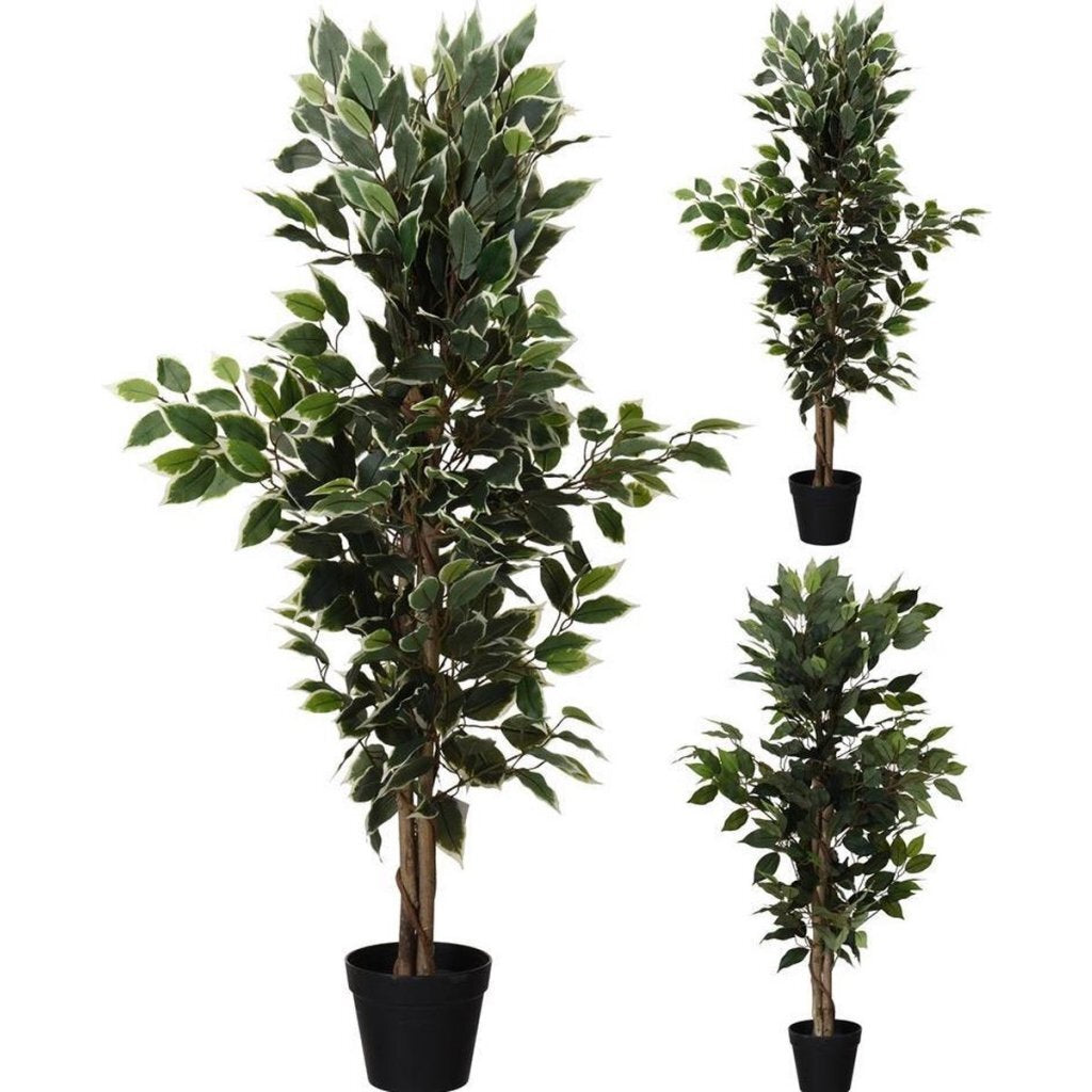 Otras marcas planta artificial ficus 115 cm verde blanco