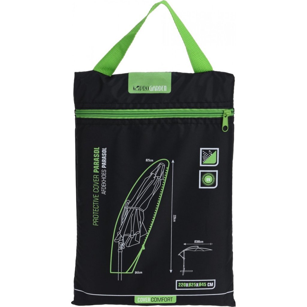 Pro garden zweefparasolhoes 25x220x45 cm zwart